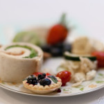 food photography - picture of food - plate of food - fruit tart - appetizers - party food - shallow depth of field